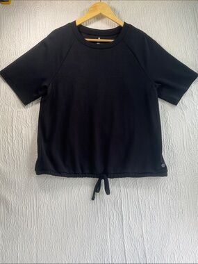 Apana Black Drawstring Crop Top